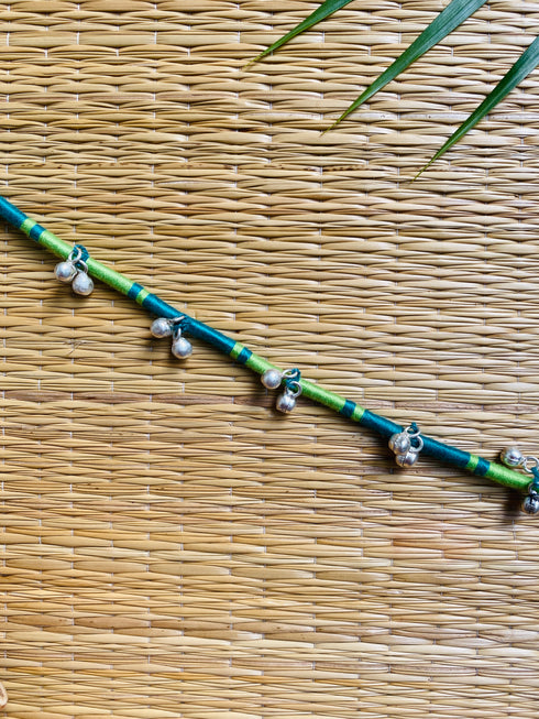 Green Multi Ghungroo Patwa Anklet